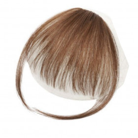 Color 6 Fine layered mini-fringe clip on hair, 100% Indian remy human hair