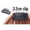 Color 1 Fine layered mini-fringe clip on hair, 100% Indian remy human hair