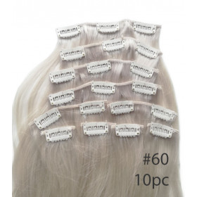 Color 60 45cm 10pc 120g High quality Indian remy clip in hair