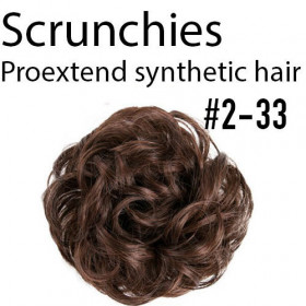 *2-33 Dark chestnut mix scrunchie by proExtend - Synthetic