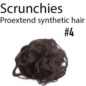 *4 Dark chocolate scrunchie by Proextend - Synthetic