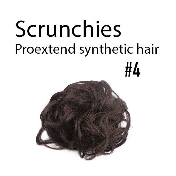 *4 Dark chocola e scrunchie by Proextend - Synthetic