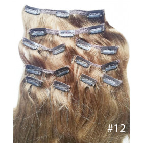 Color 12 40cm 10pc 120g High quality Indian remy clip in hair