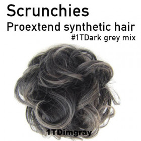 1T Dark grey mix scrunchie by Proextend - Synthetic