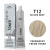 Wella Colorcharm T12 silver mist Permanent Crème Toner +100ml 20 vol developer