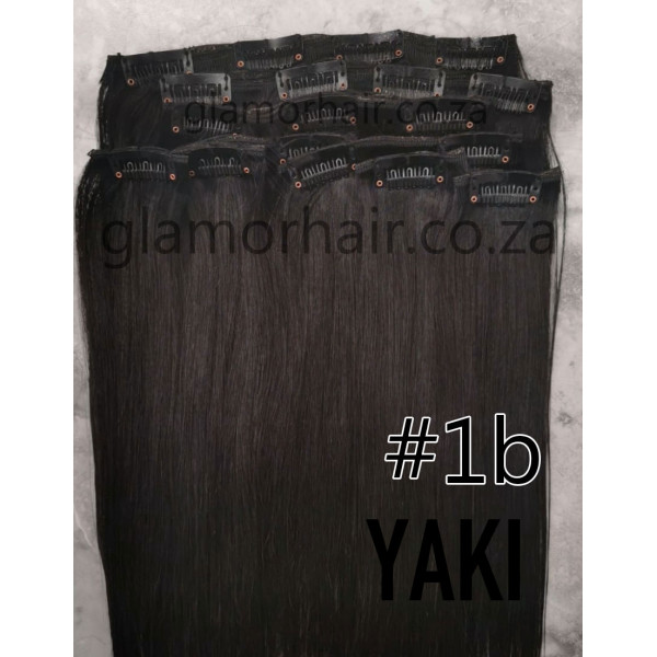 Color 1b Yaki 30cm 10pc 120g High quality Virgin Indian remy clip in hair