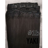 Color 1b Yaki 30cm 10pc 120g High quality Virgin Indian remy clip in hair