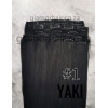 Color 1 Jet black Yaki 30cm 10pc 120g High quality Virgin Indian remy clip in hair