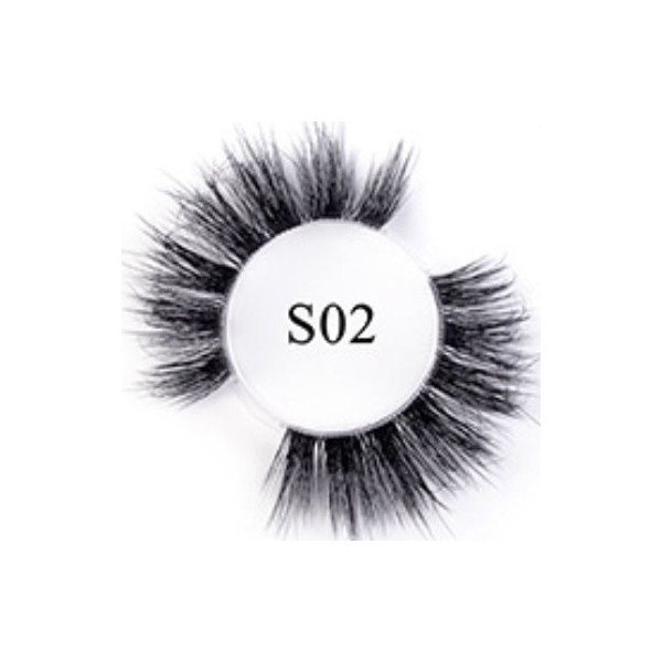 S02 natural 3d transparent root  High quality hand made strip lashes 1pair