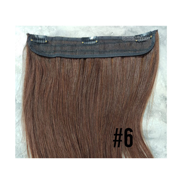 Color 6 50cm 60g volumiser 100% Indian remy one piece clip in hair