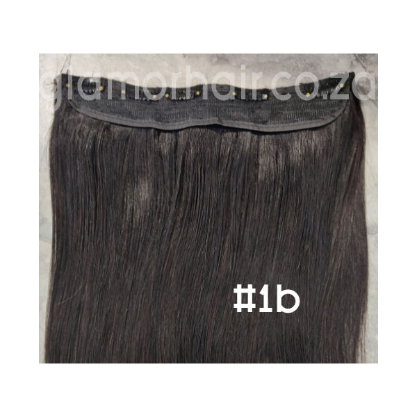 Color 1B 55cm one piece 120g High quality Indian remy clip in hair