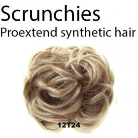 *12t24 (12BH24) Light brown-medium  londe mix scrunchie by Proextend - Synthetic