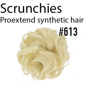 *613 Light bleach blonde scrunchie by Proextend - Synthetic