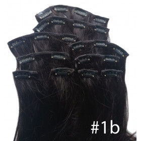 Color 1B Natural black brown  35cm 10pc 120g High quality Indian remy clip in hair