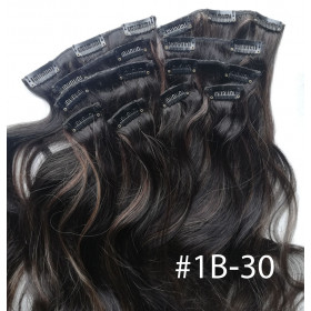Color 1b-30 40cm 10pc 120g High quality Indian remy clip in hair