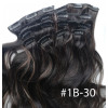 Color 1b-30 45cm 10pc 120g High quality Indian remy clip in hair