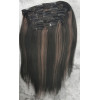 Color 1B-30  35cm YAKI 10pc 120g High quality Virgin Indian remy clip in hair