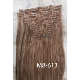 Color M8-613 40cm 10pc 120g High quality Indian remy clip in hair