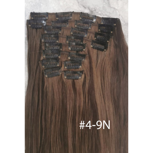 Color 4-9N 40cm 10pc 120g High quality Indian remy clip in hair