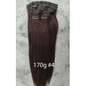 Color 4 40cm XXL 10pc 170g High quality Indian remy clip in hair