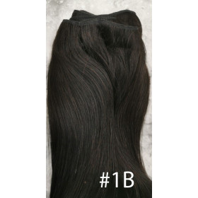 Color 1B 40cm High quality double drawn Indian remy human hair weave - 100g 1 bundle