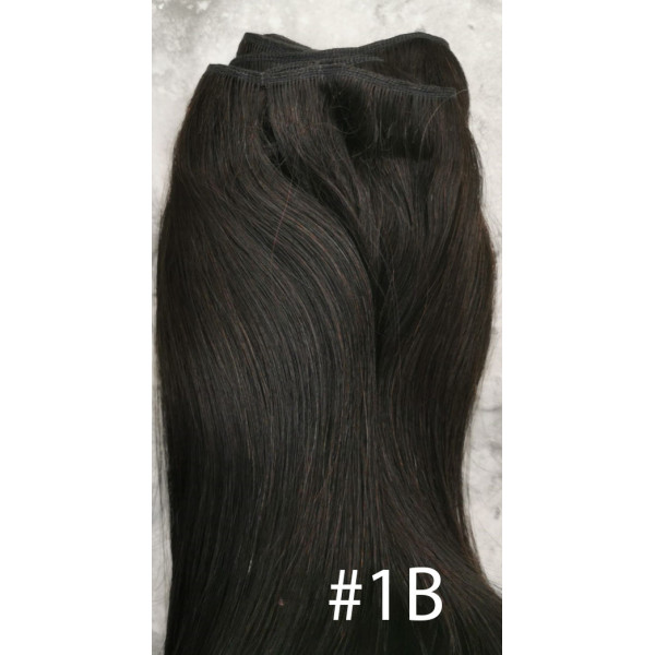 Color 1B 40cm High quality double drawn Indian remy human hair weave - 100g 1 bundle