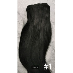 Color 1 Jet black 60cm High quality double drawn Indian remy human hair weave - 100g 1 bundle