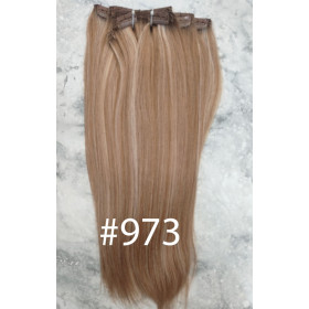 Color 973 40cm XXL 10pc 170g High quality Indian remy clip in hair