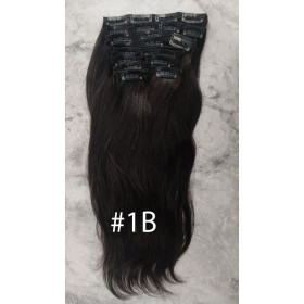 Color 1B 60cm XXXL 10pc 220g High quality Indian remy clip in hair