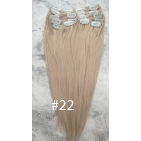 Color 22 55cm XXXL 10pc 220g High quality Indian remy clip in hair