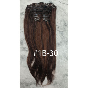 Color 1B-30 40cm XXL 10pc 170g High quality Indian remy clip in hair