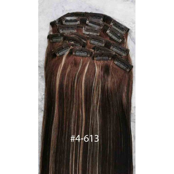 Color 4-613 50cm 10pc 120g High quality Indian remy clip in hair