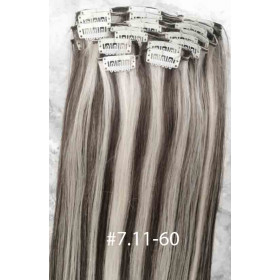 Color 7.11-60 45cm 10pc 120g High quality Indian remy clip in hair