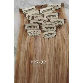 Color 27-22 55cm 10pc 120g High quality Indian remy clip in hair