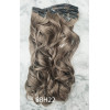 *8BM22 Natural Ash dark blonde mix 55-60cm clip in hair extensions 10pc set- wavy, Synthetic