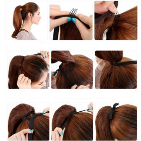 Color 4 55cm XXL 100% Indian remy human hair tie on ponytail