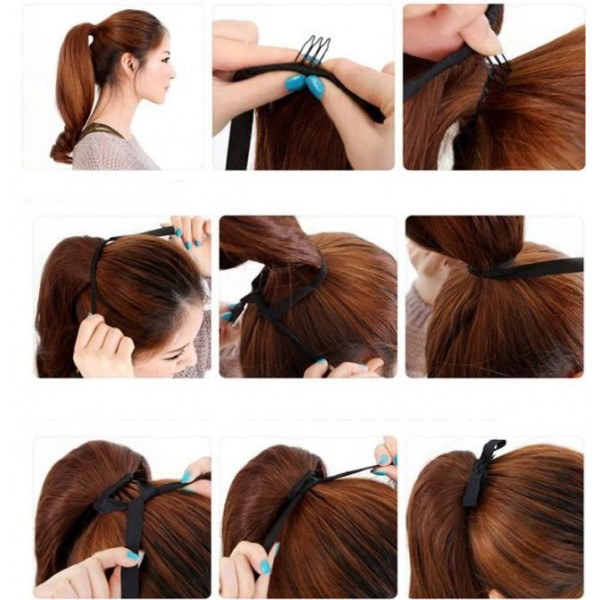 Color 2-4 45cm XXL 100% Indian remy human hair tie on ponytail