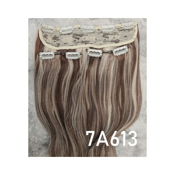 Color 7A613 55cm 3pc 120g High quality Virgin Indian remy clip in hair