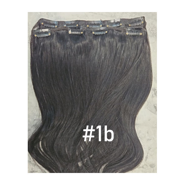 Color 1B 30cm 3pc 120g High quality Virgin Indian remy clip in hair