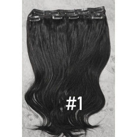 Color 1 Jet black 30cm 3pc 120g High quality Virgin Indian remy clip in hair