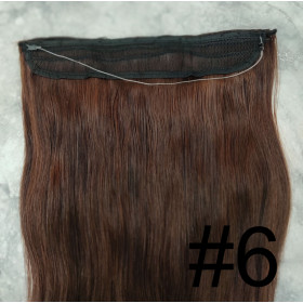 Color 6 45cm 110g 100% Indian remy Halo extensions
