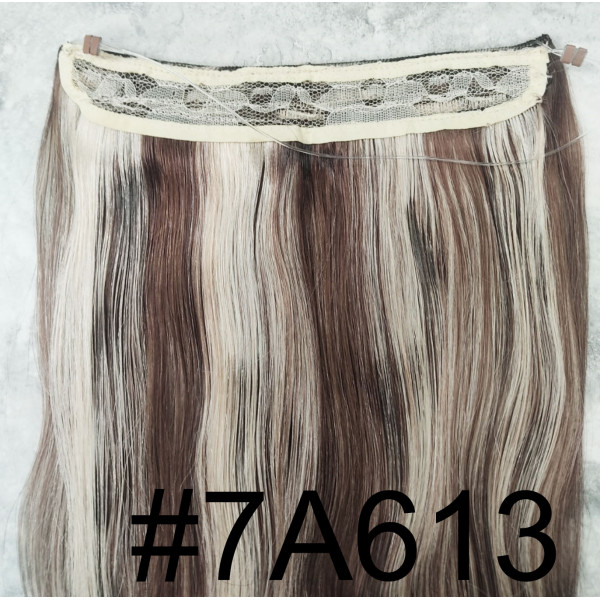 Color 7A613 55cm 110g 100% Indian remy Halo extensions