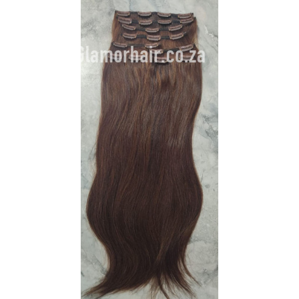 Color 6 55cm XXL 10pc 170g High quality Indian remy clip in hair