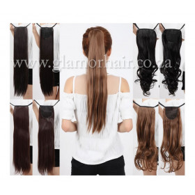 Color 4-9N 50cm Basic 60g 100% silky straight Indian human hair tie on ponytail