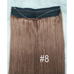 Color 8 45cm 110g 100% Indian remy Halo extensions