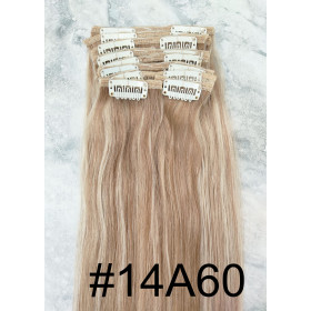 Color 14A60 55cm XXL 10pc 170g High quality Indian remy clip in hair