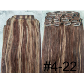Color 4-22 50cm XXXL 10pc 220g High quality Indian remy clip in hair