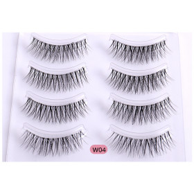 W04 Natural collection 4 pair High quality hand made strip lashes