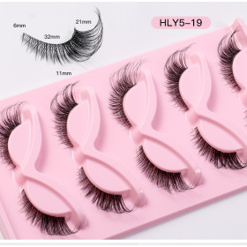 HLY5-19 Elegance collection 5 pair High quality hand made strip lashes