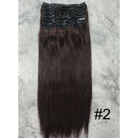 Color 2 55cm XXXL 10pc 220g High quality Indian remy clip in hair